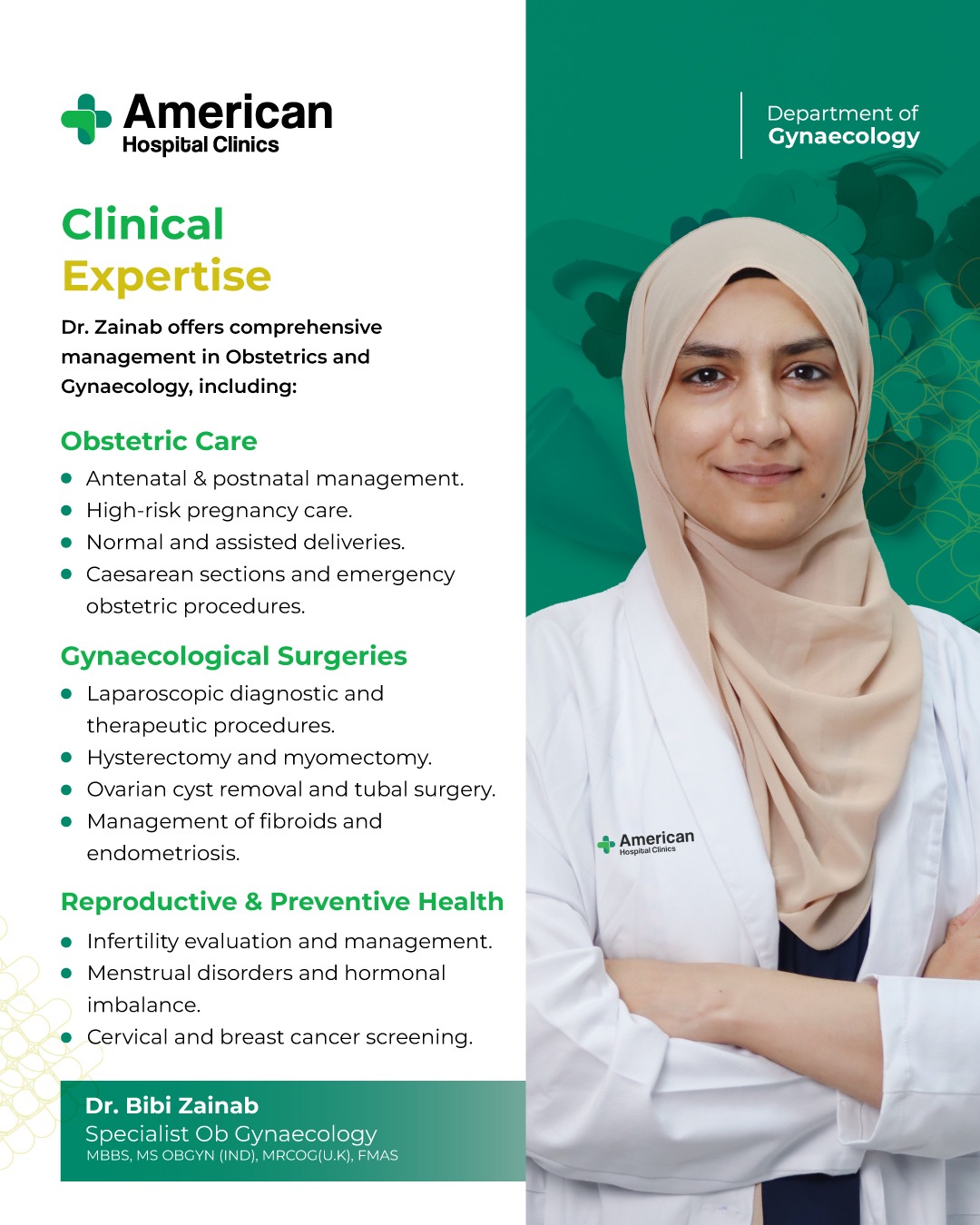 Dr. Bibi Zainab — Obstetrics & Gynaecology