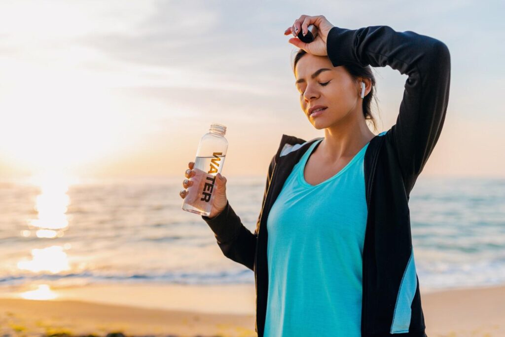 Doctor explaining electrolyte imbalance symptoms and hydration during summer