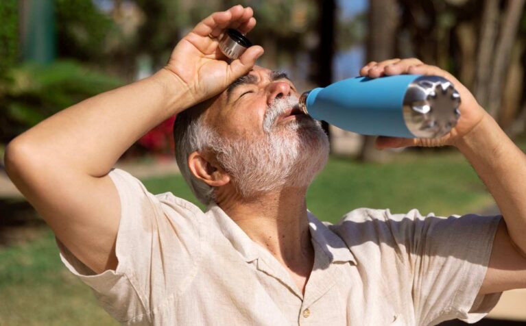 Hot weather heart problems affecting adults during extreme summer temperatures