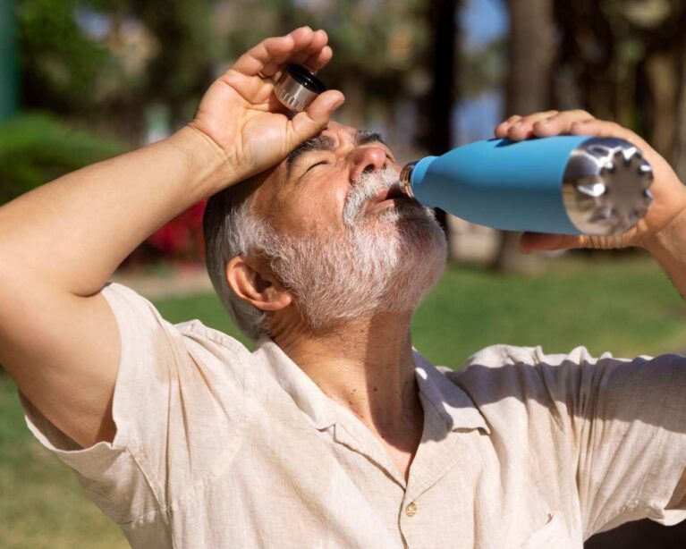 Hot weather heart problems affecting adults during extreme summer temperatures