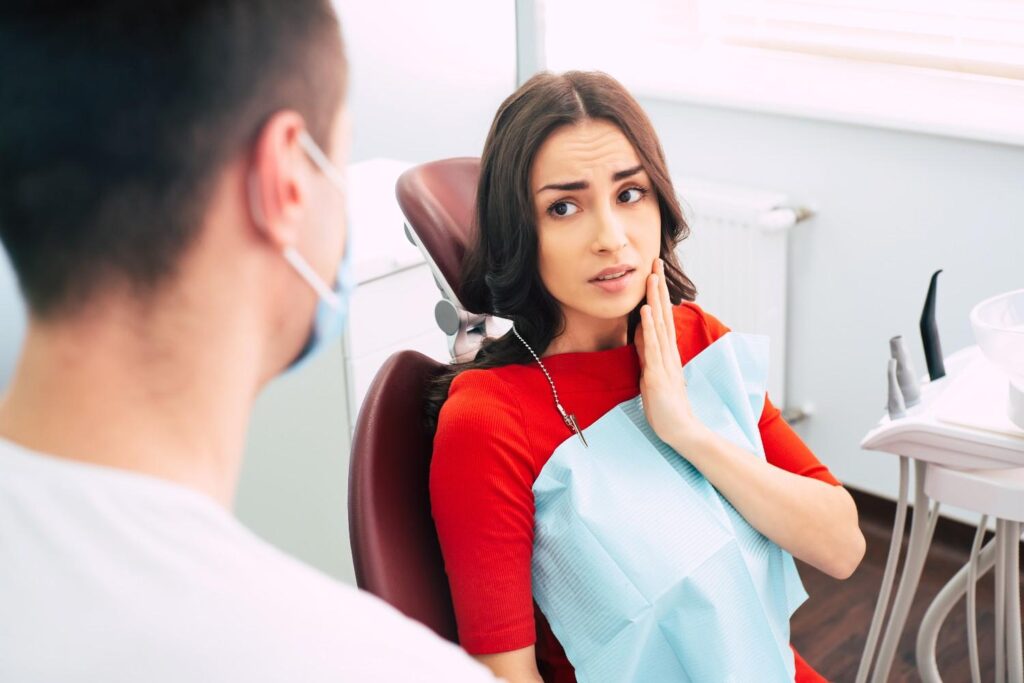 Sensitive and injured tooth